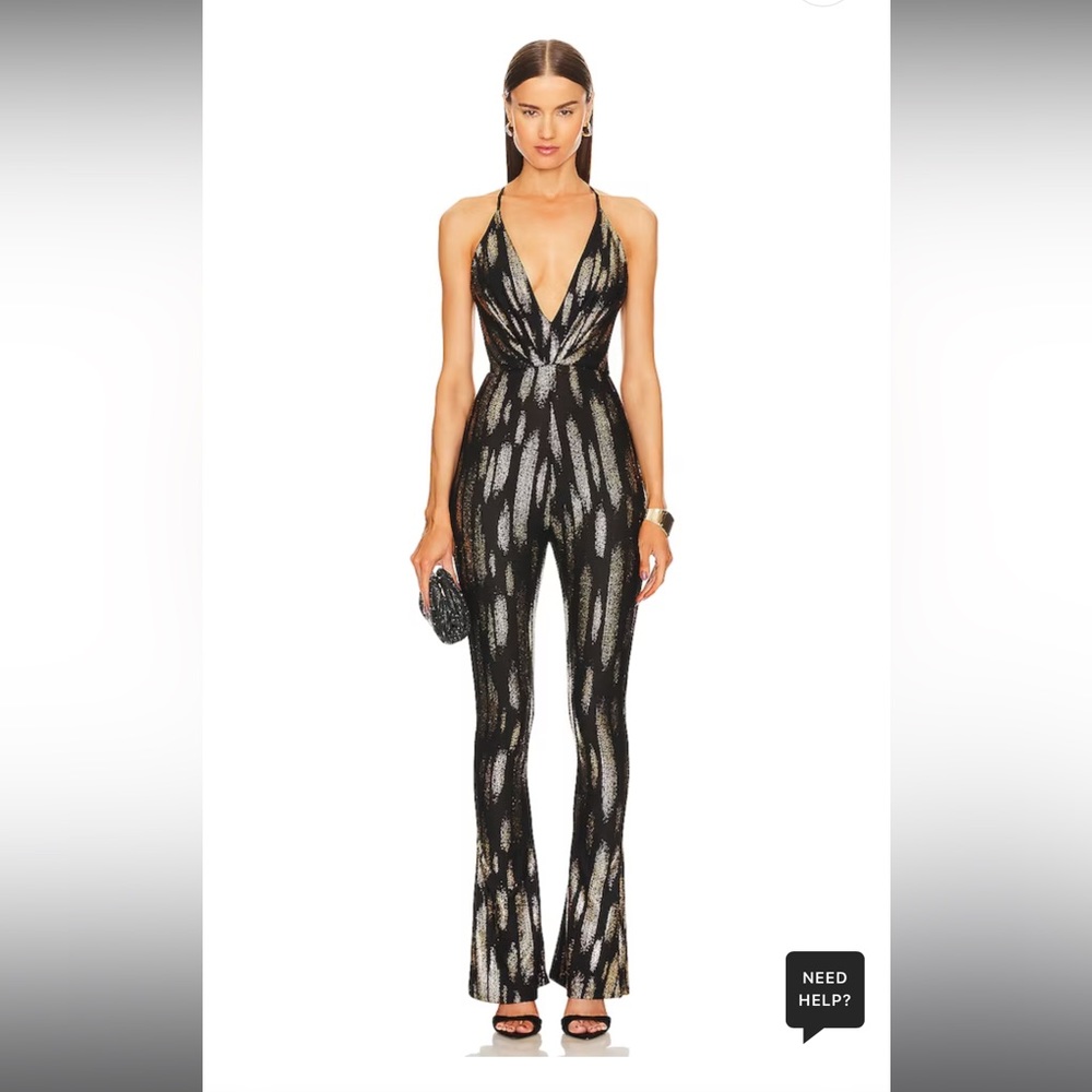 REVOLVE Jayne Jumpsuit in Black Gold X Michael Costello